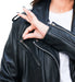 Lina Genuine Leather Biker Jacket For Women Zipper Closure Black