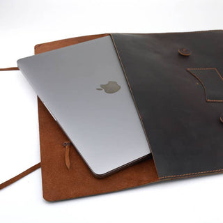 Bryan Cow Pullup Leather Macbook Laptop Sleeve Brown