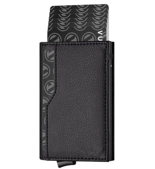 RFID Blocking Leather Credit Card Case 💳🖤 Double ID Window Wallet