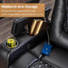 Power Recliner Chair Set of 3 – Black Leather with USB Ports & Cup Holders