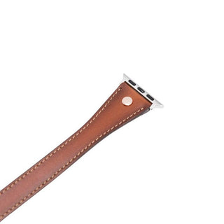 Joshua Double Tour Slim With Rose Gold Bead Apple Watch Leather Straps (Set of 3)