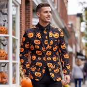Men's Halloween Sugar Skull Blazer & Tie Set