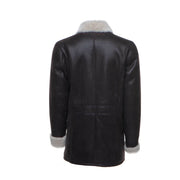 Jozefs 3/4 Length Brown Shearling Buttoned Coat
