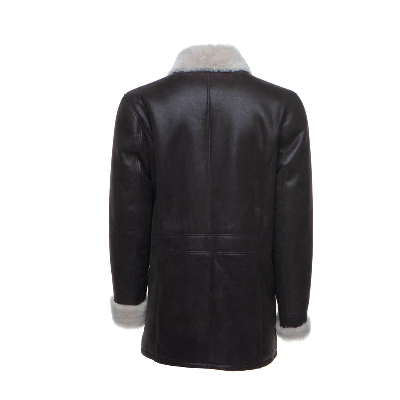 Jozefs 3/4 Length Brown Shearling Buttoned Coat