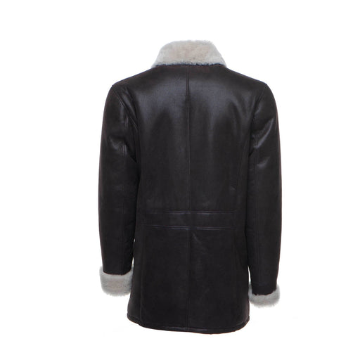 Jozefs 3/4 Length Brown Shearling Buttoned Coat