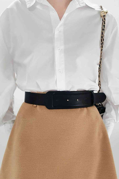 PU Leather Wide Belt for Women – Stylish Adjustable Waist Belt