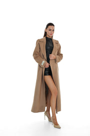 Camel Cashmere Blend Coat for Women