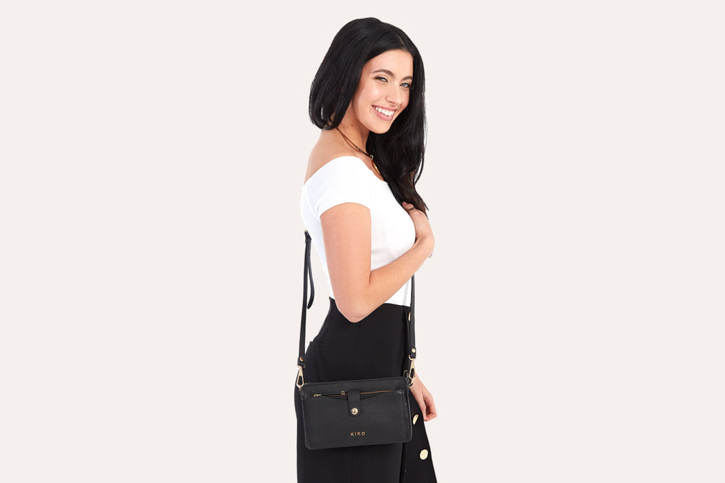 Wallet Crossbody | Genuine Pebble Leather