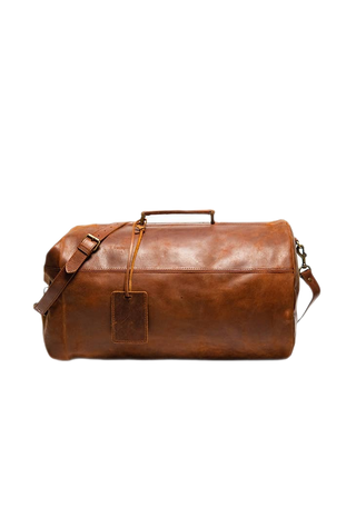 Nicole Military Leather Duffle Bag Tan