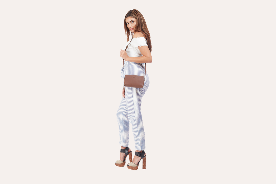 Zip Around Pebble Leather Crossbody