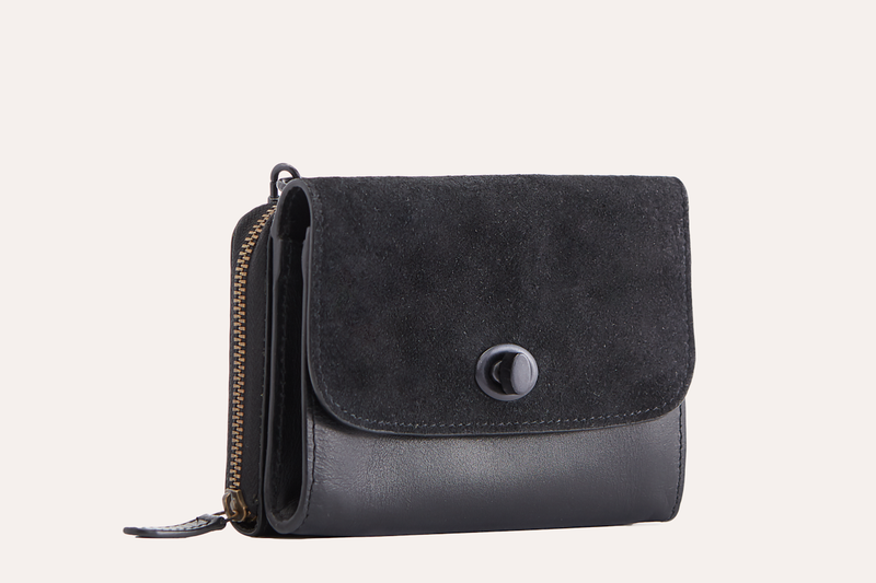 Two-Tone Leather & Suede Crossbody