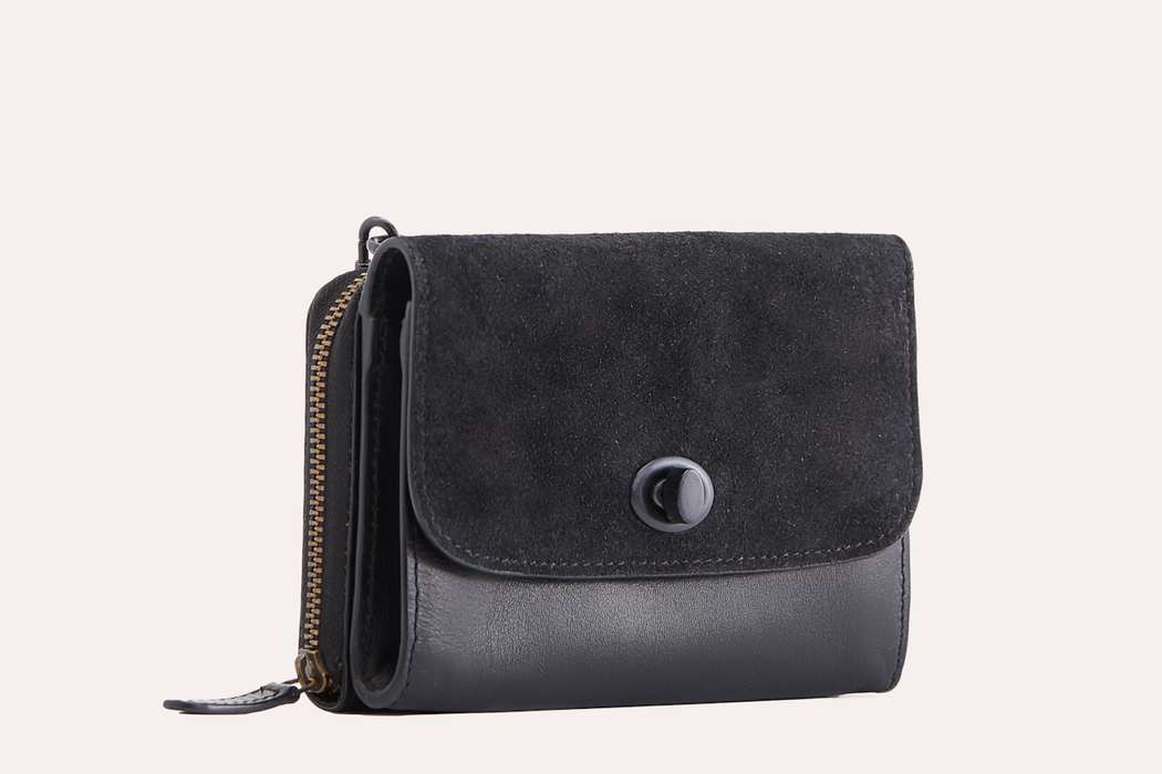 Two-Tone Leather & Suede Crossbody