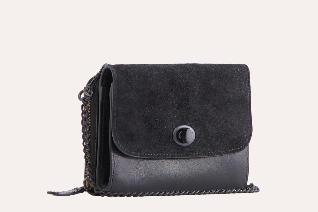 Two-Tone Leather & Suede Crossbody