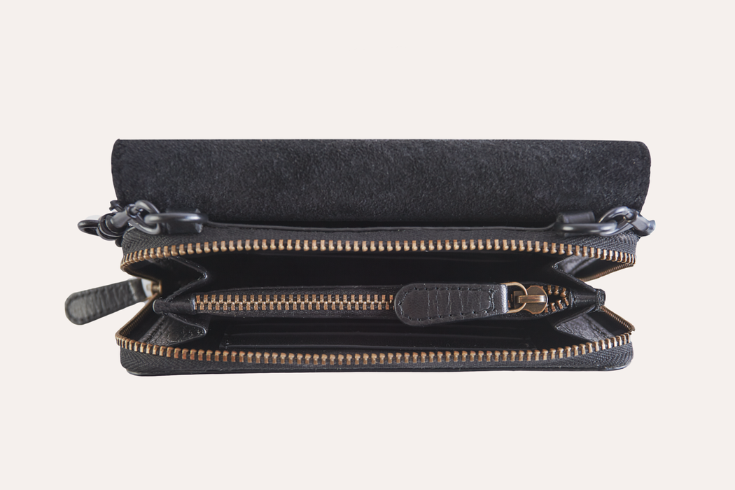 Two-Tone Leather & Suede Crossbody