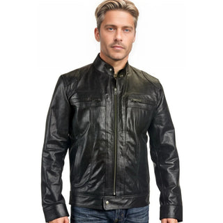 Raging Men's Cafe Racer Leather Jacket