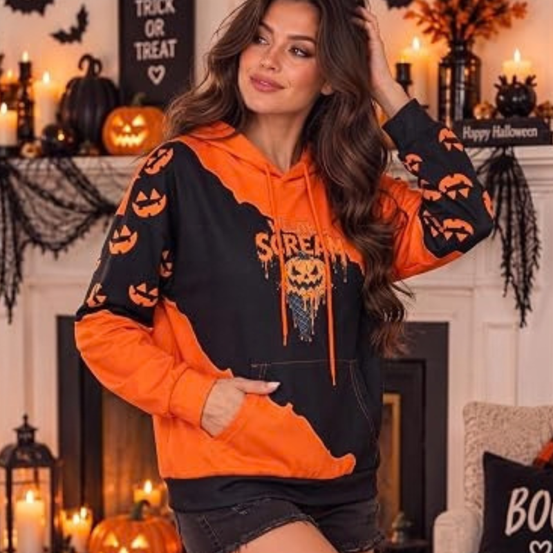 Women's Halloween Graphic Sweatshirt Long Sleeve