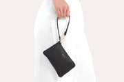 Genuine Pebble Leather Wristlet