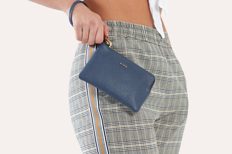 Genuine Pebble Leather Wristlet