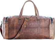 Premium Top Grain Leather Duffel Bag – Large Travel, Gym & Overnight Weekender