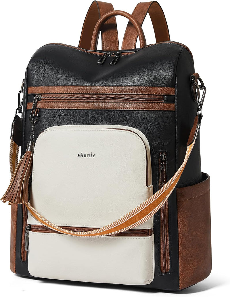 Vegan Leather Laptop Backpack for Women – 15.6" Fashion Work & Travel Backpack