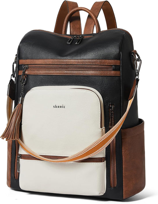 Vegan Leather Laptop Backpack for Women – 15.6" Fashion Work & Travel Backpack