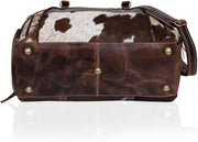 22" – Brown & White Hair-On-Hide Travel WeekenderWeekender