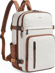 Vegan Leather Laptop Backpack for Women & Men – 17" Laptop Travel Backpack