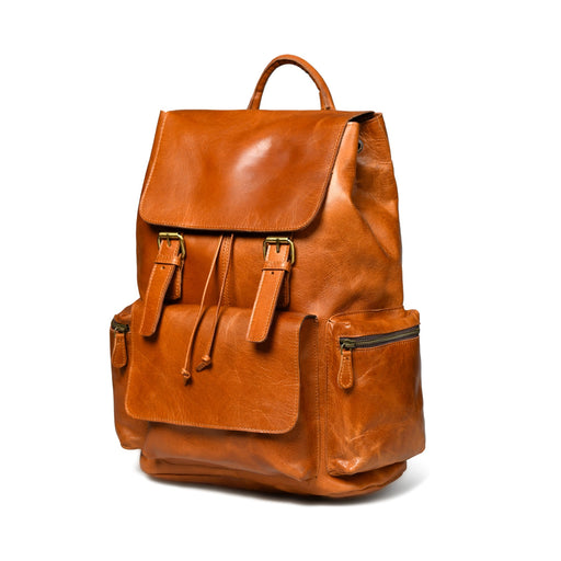 Vortex Tan Brown Buffalo Leather Backpack