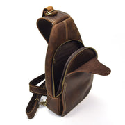 Rustic Leather Chest Bag | Single Strap Backpack