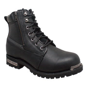Women's 6" Reflective Double Zipper Biker Boot — Black