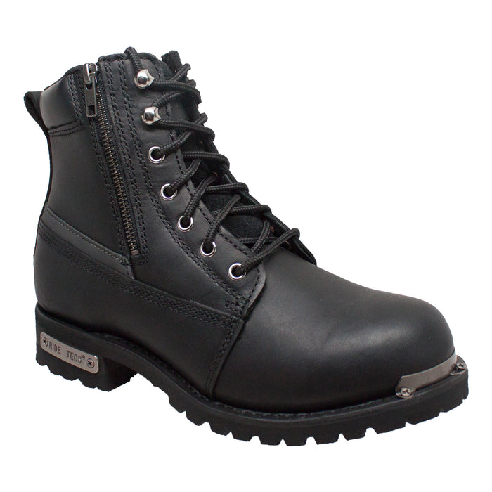 Women's 6" Reflective Double Zipper Biker Boot — Black