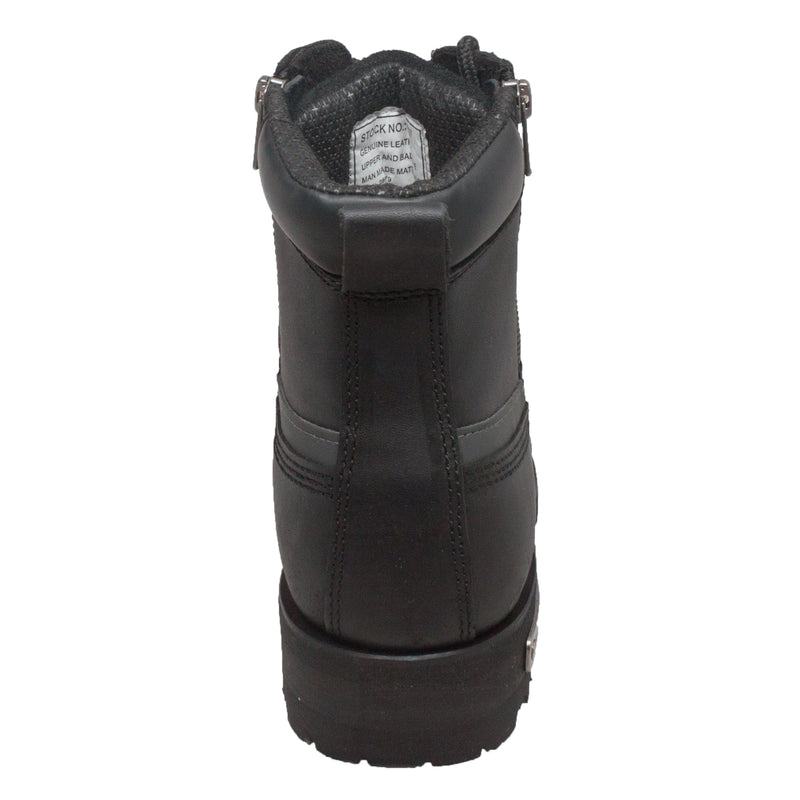 Women's 6" Reflective Double Zipper Biker Boot — Black