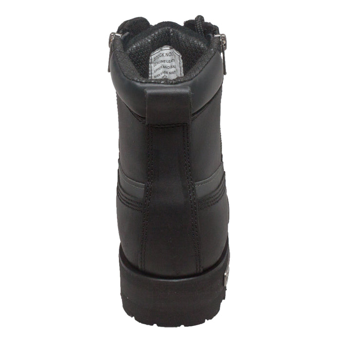 Women's 6" Reflective Double Zipper Biker Boot — Black
