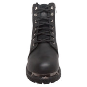 Women's 6" Reflective Double Zipper Biker Boot — Black