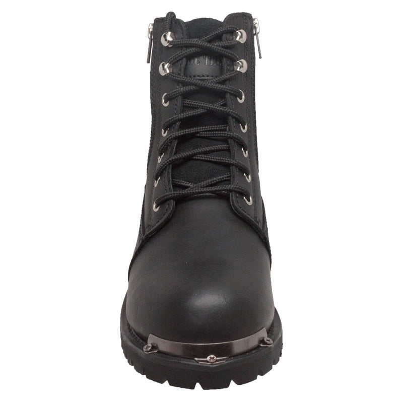 Women's 6" Reflective Double Zipper Biker Boot — Black