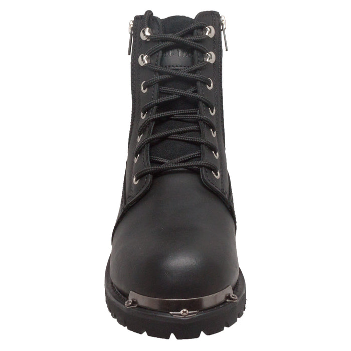 Women's 6" Reflective Double Zipper Biker Boot — Black