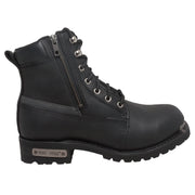 Women's 6" Reflective Double Zipper Biker Boot — Black