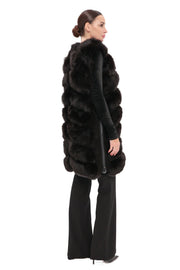 Genuine Polar Fox Fur Vest – 90 cm Longline