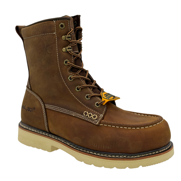AdTec Apex Men's 8" SR Moc-Toe Work Boot — Brown