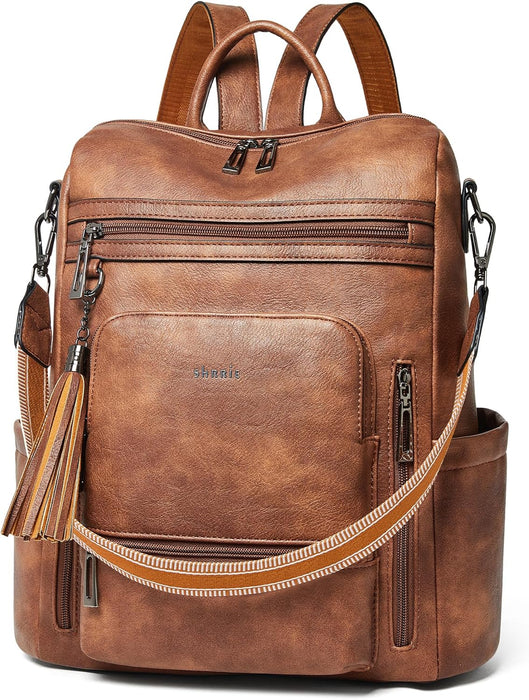 Vegan Leather Laptop Backpack for Women – 15.6" Fashion Work & Travel Backpack