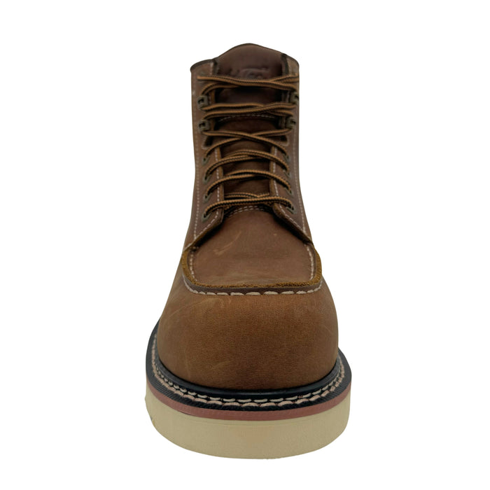Rancho Men's 6" Crazy Horse Moc-Toe Work Boot — Brown