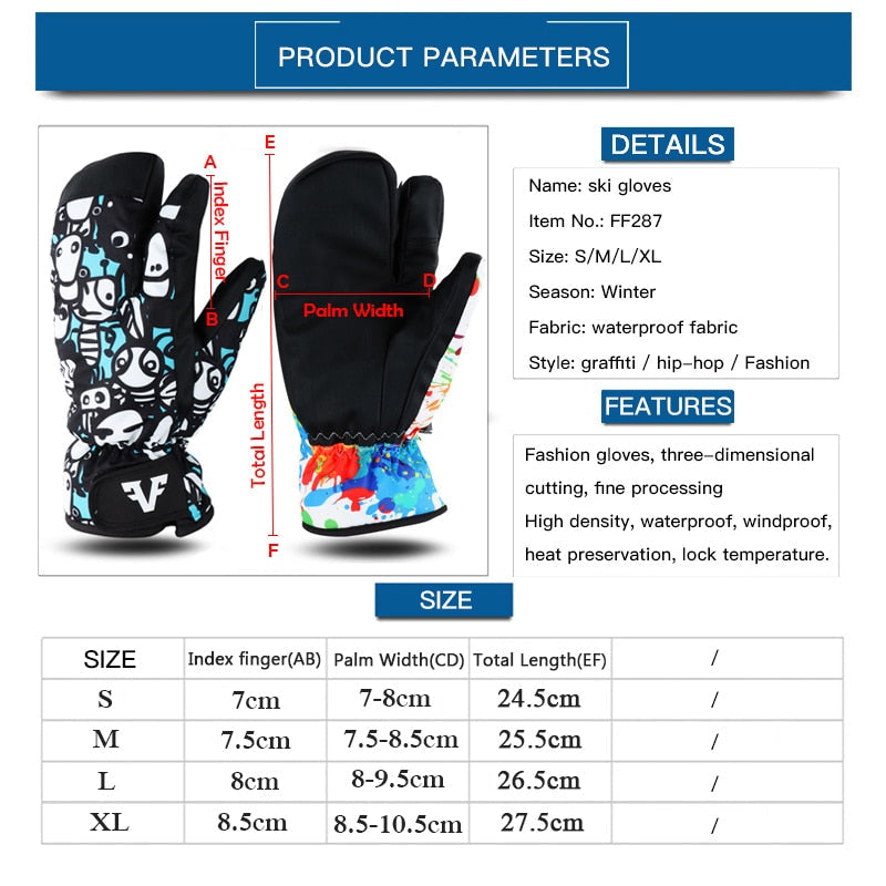 Waterproof Winter Ski and Snowboarding Gloves