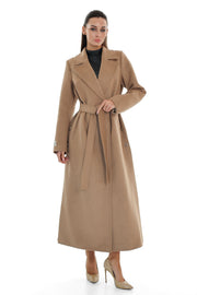 Camel Cashmere Blend Coat for Women
