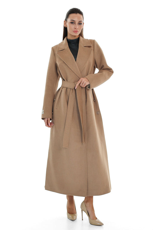 Camel Cashmere Blend Coat for Women