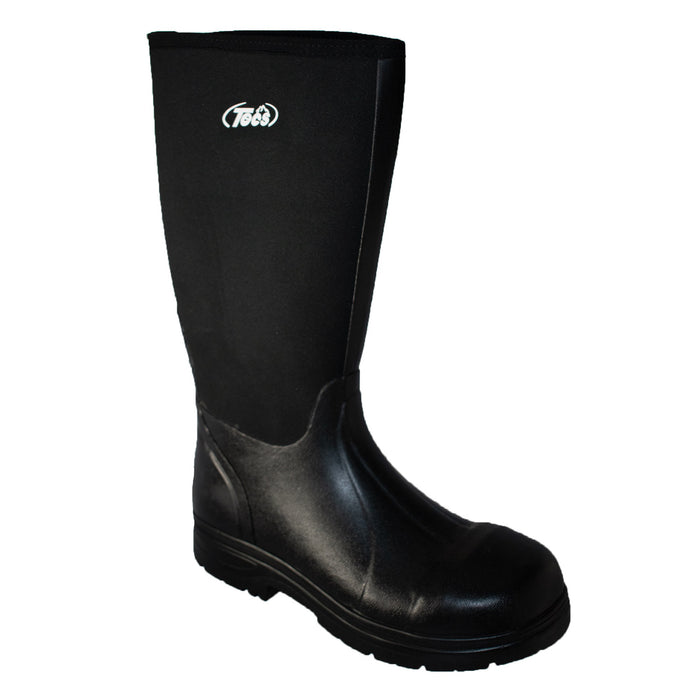 Men's 16" Black Waterproof Rubber Soft Toe Boot