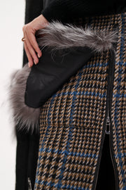 Silver Fox Wool Cashmere Coat with Detachable Fur