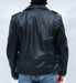 Kaan Zipper Leather Biker Jacket for Men's Black