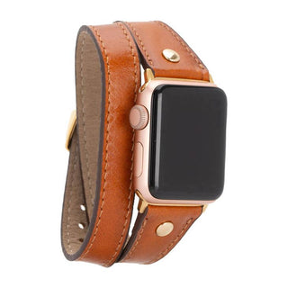 Thomas Double Tour Slim With Gold Bead Apple Watch Leather Straps (Set of 3)