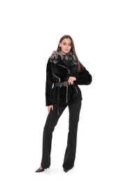 Genuine Silver Fox Trim Coat
