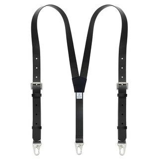 Calvin Crazy Horse Genuine Leather Adjustable Suspenders For Men